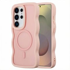 Selencia Wavy Backcover mit MagSafe Samsung Galaxy S25 Ultra - Soft Pink