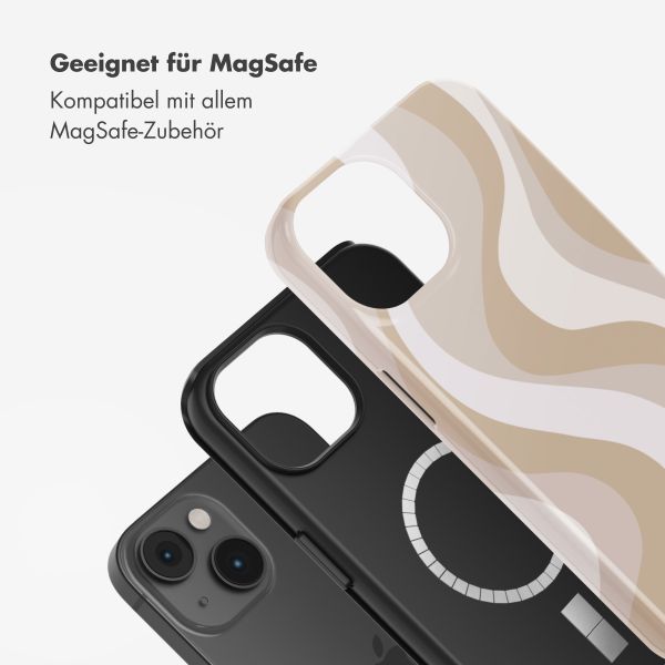 Selencia Vivid Tough Back Cover mit MagSafe für das iPhone 14 - Desert Waves Beige