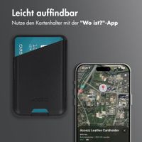 Accezz Magnetischer Lederkartenhalter - Geeignet für Apple Find My - Onyx Black