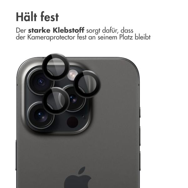 imoshion 2er-Pack Objektivschutz für Kamera für das Apple iPhone 15 Pro / 15 Pro Max - Black Titanium