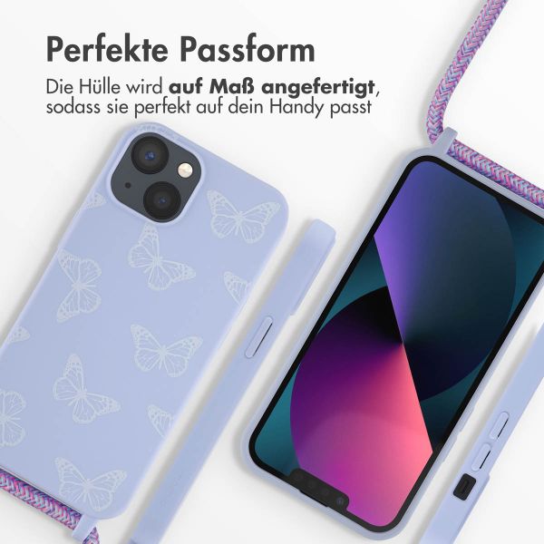 imoshion Silikonhülle design mit Band für das iPhone 13 - Butterfly