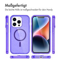 imoshion Sparkle Back Cover mit MagSafe für das Apple iPhone 14 Pro Max - Glitzer Violett