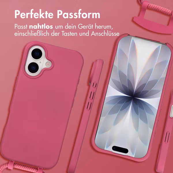 imoshion Color Backcover mit abnehmbarem Handykette und MagSafe Apple iPhone 17 - Raspberry