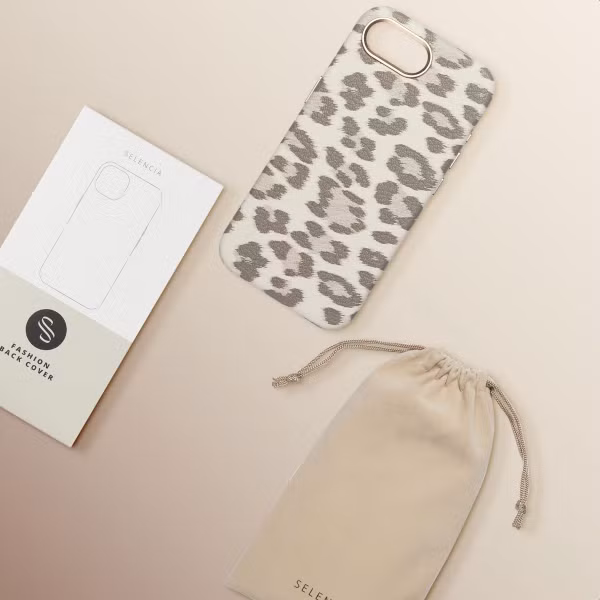Selencia Sabi Backcover Leopardenmuster mit MagSafe Apple iPhone 16e - Soft Ivory