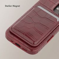 Selencia Croco Kartenhalter mit MagSafe - Burgundy