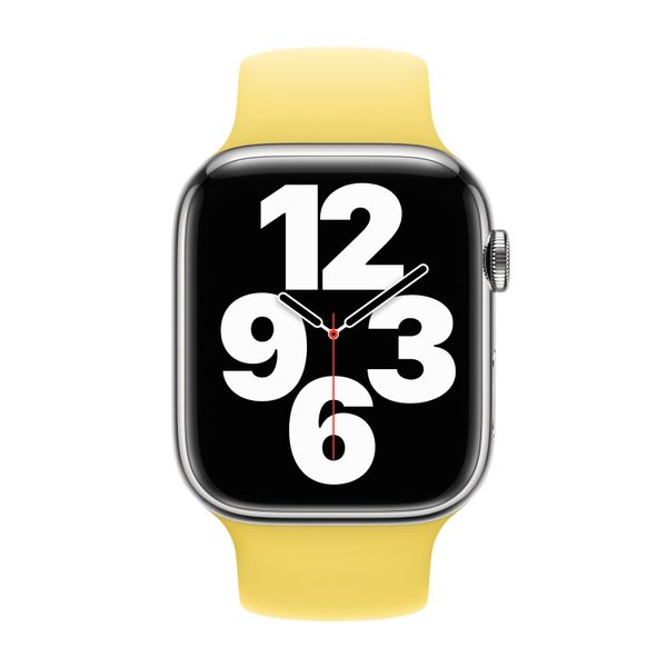 Apple Silikon Solo Loop für  Apple Watch Series 1 - 9 / SE (38/40/41 mm) | Series 10 / 11 (42 mm) - Größe 2 - Lemon Zest