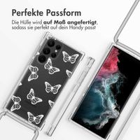 imoshion Design Hülle mit Band für das Samsung Galaxy S22 Ultra - Butterfly