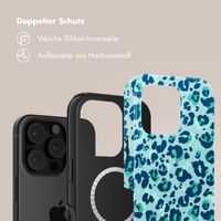 Selencia Vivid Tough Back Cover mit MagSafe für das iPhone 16 Pro - Wild Spots Light Blue