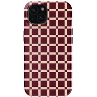 Selencia Vivid Back Cover Apple iPhone 15 - Check This Burgundy