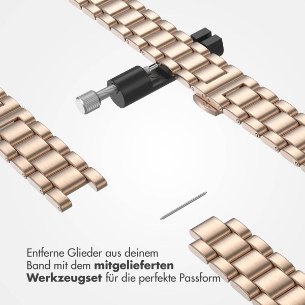 Selencia Slim Stahlgliederarmband für die Apple Watch Series 1 bis 9 / SE (38/40/41 mm) | Series 10 (42 mm) - Roségold