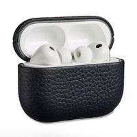 Accezz Echtes Leder Case Apple AirPods Pro 3 - Dunkelblau