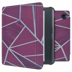 imoshion Design Slim Hard Case Sleepcover mit Stand Kobo Libra Colour - Bordeaux Graphic