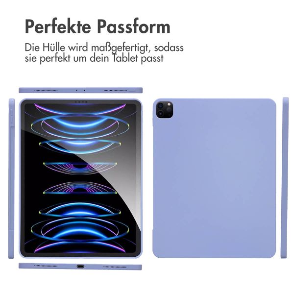 Accezz Liquid Silicone Back Cover mit Stifthalter Apple iPad Pro 12.9 (2022) / Pro 12.9 (2021) / Pro 12.9 (2020) - Lila