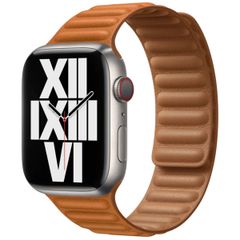 Apple Leather Link Armband für das  Apple Watch Series 1 t/m 11 / SE / Ultra (44/45/46/49 mm) - Größe M/L - Golden Brown