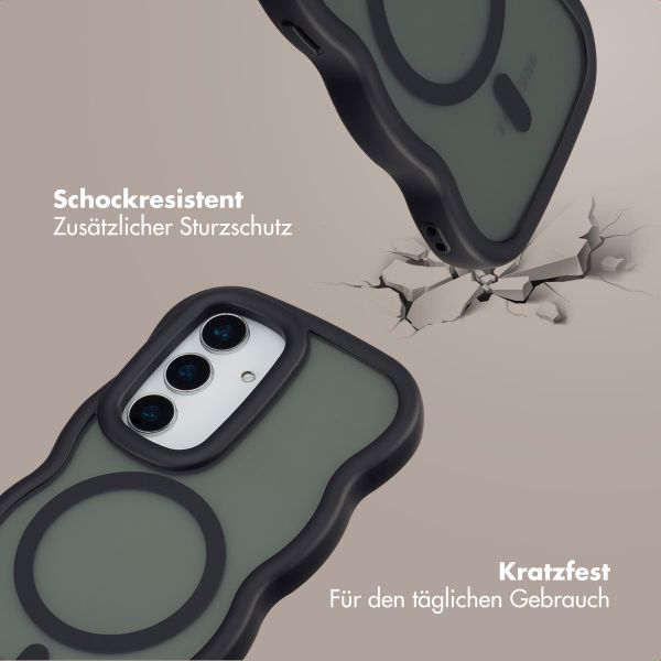 Selencia Wavy Backcover mit MagSafe Samsung Galaxy S24 / S25 - Schwarz