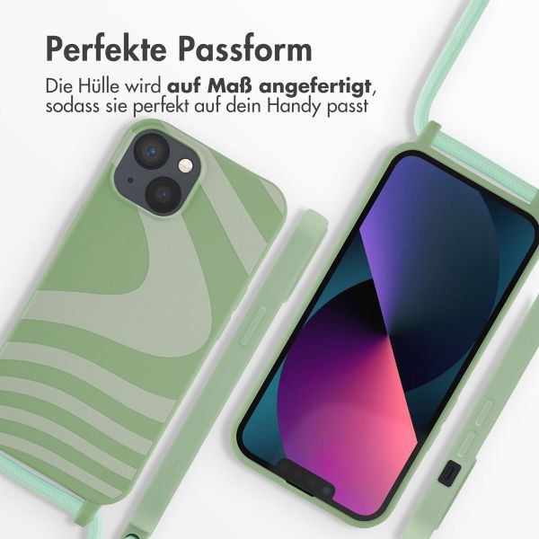 imoshion Silikonhülle design mit Band für das iPhone 13 - Retro Green