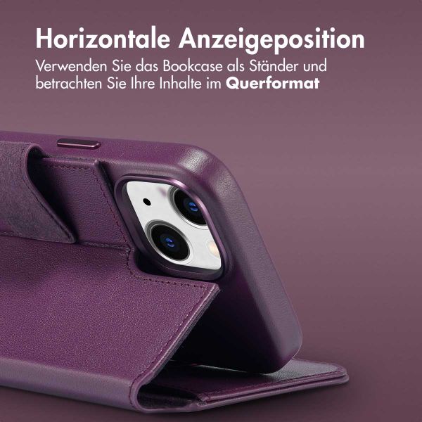 Accezz 2-in-1 Klapphülle aus Leder mit MagSafe Apple iPhone 15 - Heath Purple