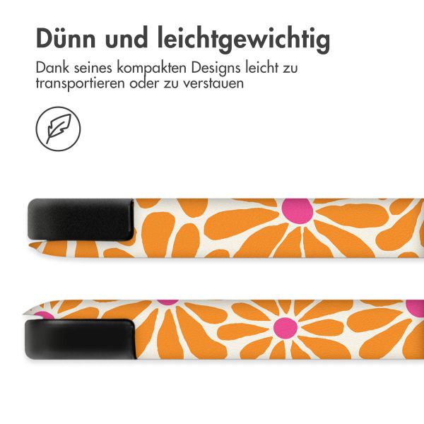 imoshion Design Trifold Klapphülle für das iPad 7 (2019) / iPad 8 (2020) / iPad 9 (2021) 10.2 inch - Orange Flower Connect