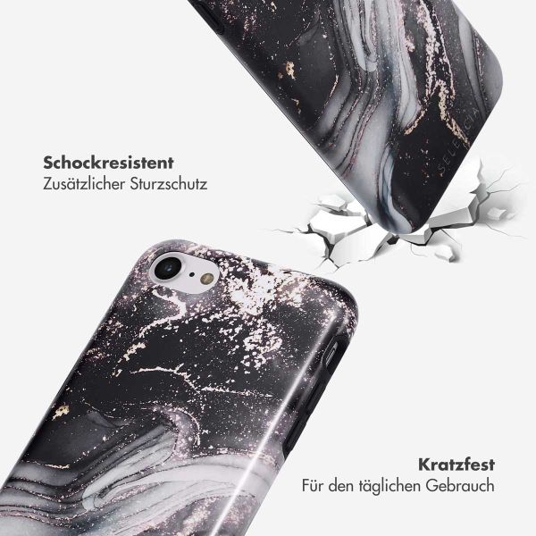 Selencia Vivid Back Cover Apple iPhone SE (2022 / 2020) / 8 / 7 / 6(s) - Chic Marble Black