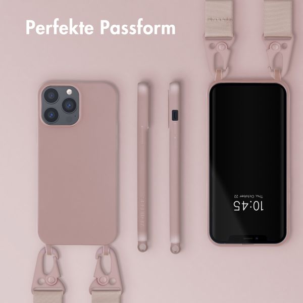 Selencia Silikonhülle mit abnehmbarem Band für das iPhone 13 Pro Max - Sand Pink