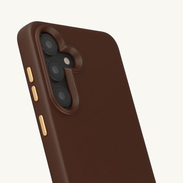 Selencia Rivièra Backcover mit MagSafe mit abnehmbaren Haken Samsung Galaxy A55 (5G) / A35 - Choco Brown