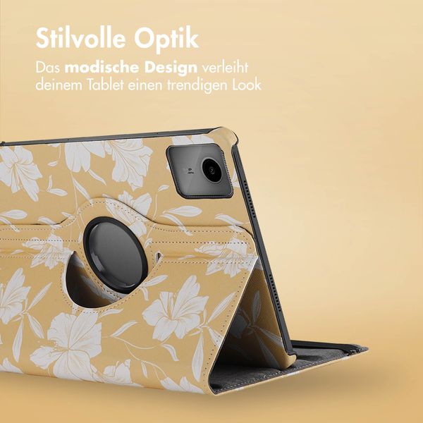 imoshion 360° drehbare Design Klapphülle Lenovo Tab M11 - Yellow Flowers
