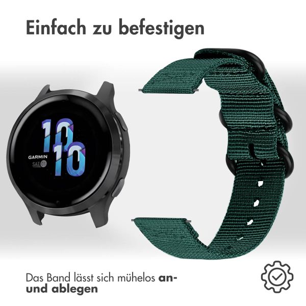 imoshion Robustes Nylonarmband -   Universelle 22 mm Anschluss - Dunkelgrün