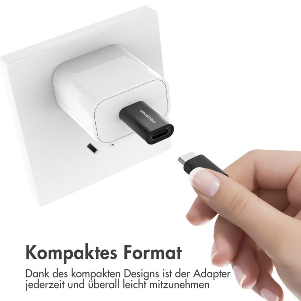 imoshion 2x USB-A 3.1 (Stecker)-auf-USB-C (Buchse)-Adapter – OTG – Schwarz