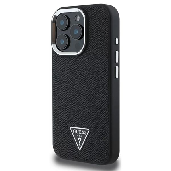 Guess Grained Triangle Case MagSafe Apple iPhone 16 Pro - Schwarz