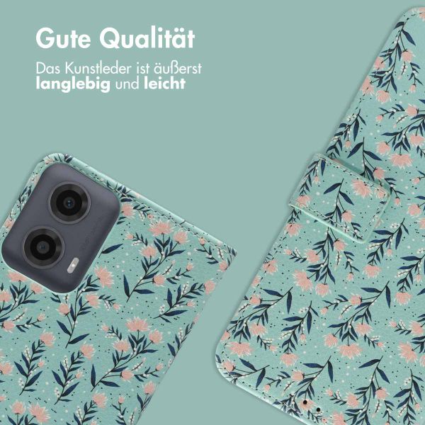 imoshion Design Klapphülle Motorola Moto G34 - Blue Flowers