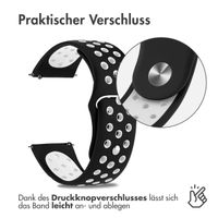 imoshion Silikonband Sport für das Samsung Galaxy Watch 7 40/44 mm - Schwarz / Weiß
