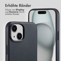 Accezz MagSafe Leather Backcover für das iPhone 15 - Onyx Black