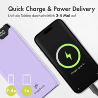 imoshion Powerbank - 20.000 mAh - Schnelles Aufladen und Power Delivery - Lila