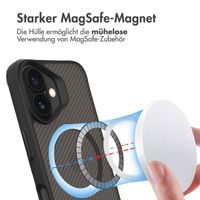 imoshion Rugged Hybrid Carbon Case mit MagSafe für das Apple iPhone 16 - Schwarz