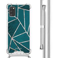 imoshion Design Hülle mit Band Samsung Galaxy A41 - Petrol Green Graphic