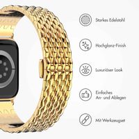 Selencia Drachenarmband aus Stahl für das  Apple Watch Series 1 t/m 11 / SE / Ultra (44/45/46/49 mm) - Gold