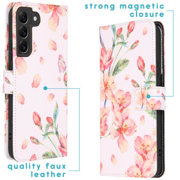 imoshion Design TPU Klapphülle für das Samsung Galaxy S22 Plus - Blossom Watercolor