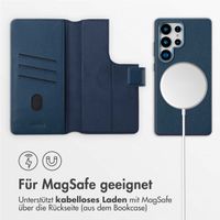 Accezz 2-in-1 Klapphülle aus Leder mit MagSafe für das Samsung Galaxy S25 Ultra - Nightfall Blue