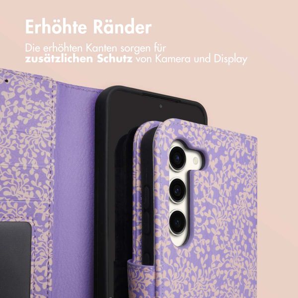 imoshion Design Klapphülle Samsung Galaxy S23 - Purple White Flowers