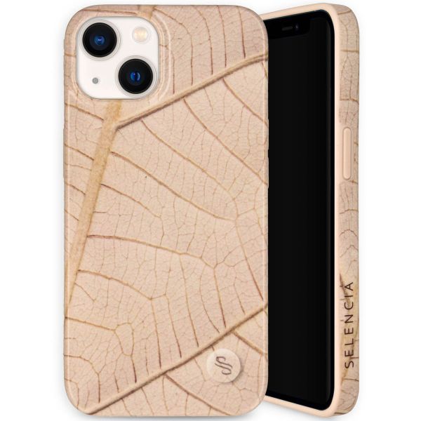 Selencia Aurora Fashion Back Case für das iPhone 13 - ﻿Strapazierfähige Hülle - 100 % recycelt - Earth Leaf Beige