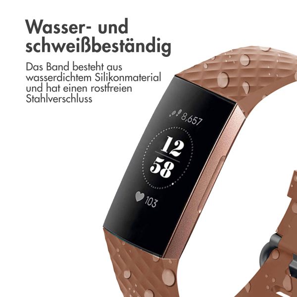 imoshion Silikonband für das  Fitbit Charge 3 / 4 - Braun