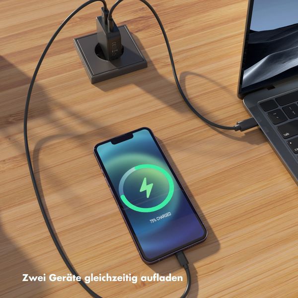 Accezz Ultra Slim GaN Ladegerät - USB-C + USB-A - 45 W - Schwarz