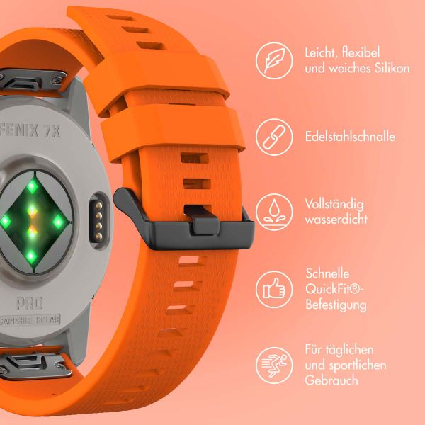 imoshion QuickFit® Silikonarmband - 26 mm Garmin Watch Anschluss - Orange