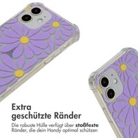 imoshion Design Hülle mit Band Apple iPhone 12 (Pro) - Tropical Violet Flowers Connect