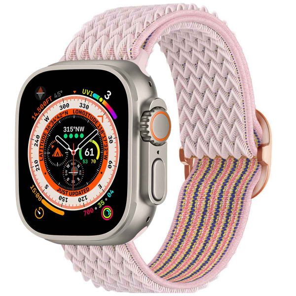 imoshion Elastische Nylonarmband für das Apple Watch Series 1 bis 10 / SE / Ultra (2) (44/45/46/49 mm) - Rosa