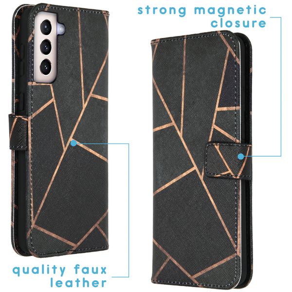 imoshion Design TPU Klapphülle Samsung Galaxy S21 Plus - Black Graphic