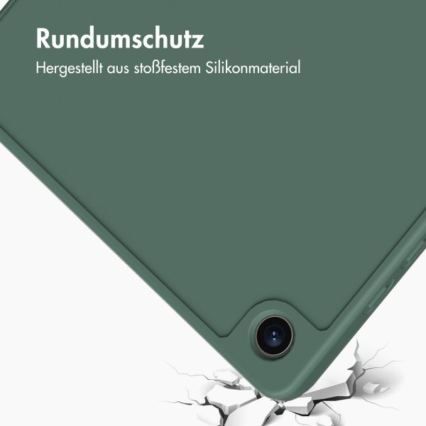 Accezz Smarte Klapphülle aus Silikon Samsung Galaxy Tab A9 8.7 Zoll - Dunkelgrün