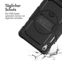 Accezz Robustes Back Cover mit Schultergurt für das Samsung Galaxy Tab S9 FE 10.9 Zoll / Tab S9 11.0 Zoll - Schwarz