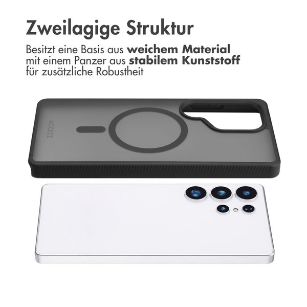 Accezz Rugged Frosted Back Cover mit MagSafe Samsung Galaxy S25 Ultra - Schwarz