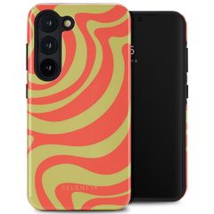Selencia Vivid Back Cover Samsung Galaxy S23 - Wavy Swirl Orange Fern